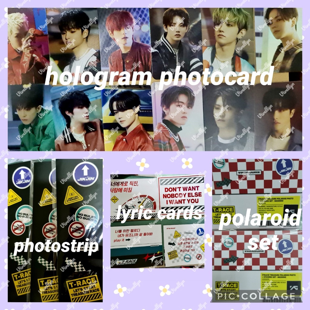 TRACE MD TREASURE HOLOGRAM PC LYRIC CARDS POLAROID PHOTOSTRIP