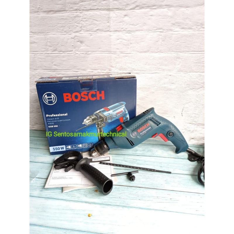 BOSCH GSB 550 13MM Bor Beton Besi Kayu Tembok Impact Drill 13 MM GSB550