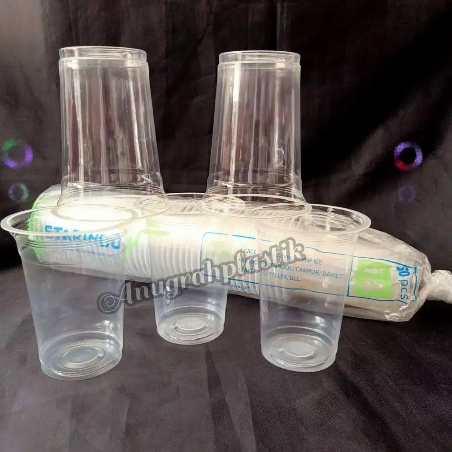 Gelas Plastik Starindo 12,14,16 oz + tutup cembung