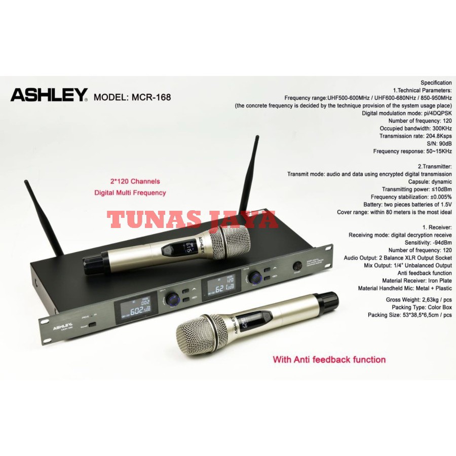 MIC WIRELESS ASHLEY MCR168 MIC WIRELESS ASHLEY MCR 168 ORIGINAL