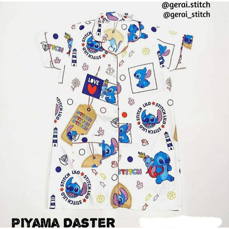 Daster Dewasa stitch, daster tie dye stitch, daster lilostitch tie dye