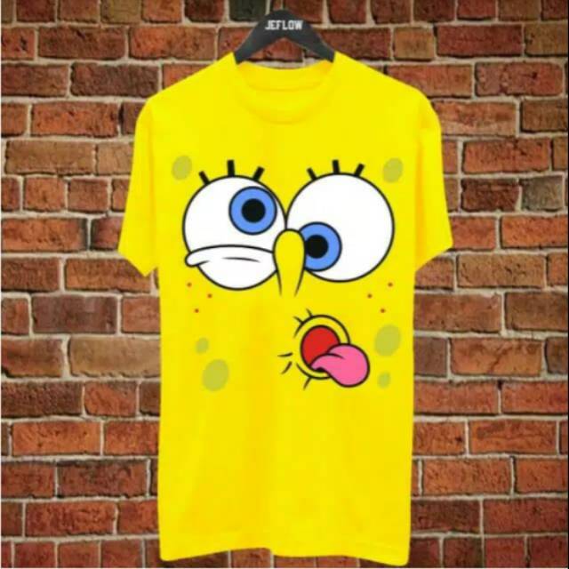 Kaos Distro Baju Shirt T-Shirt Gambar SpongeBob squarepant Kartun Murah