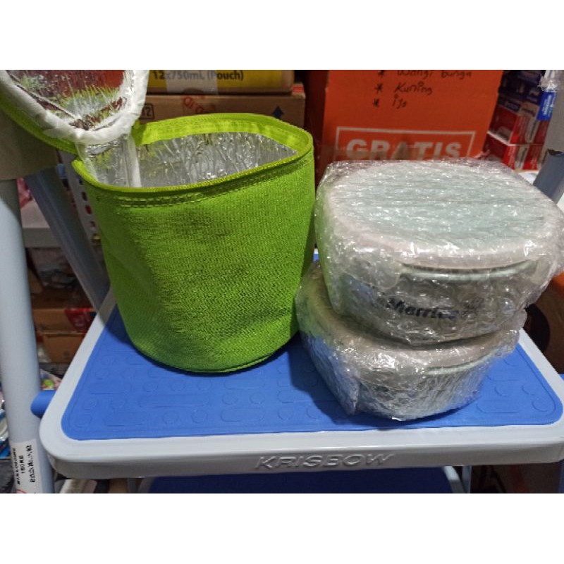 Merries Lunchbox set/ Tempat Makan berbahan keramik+ tas