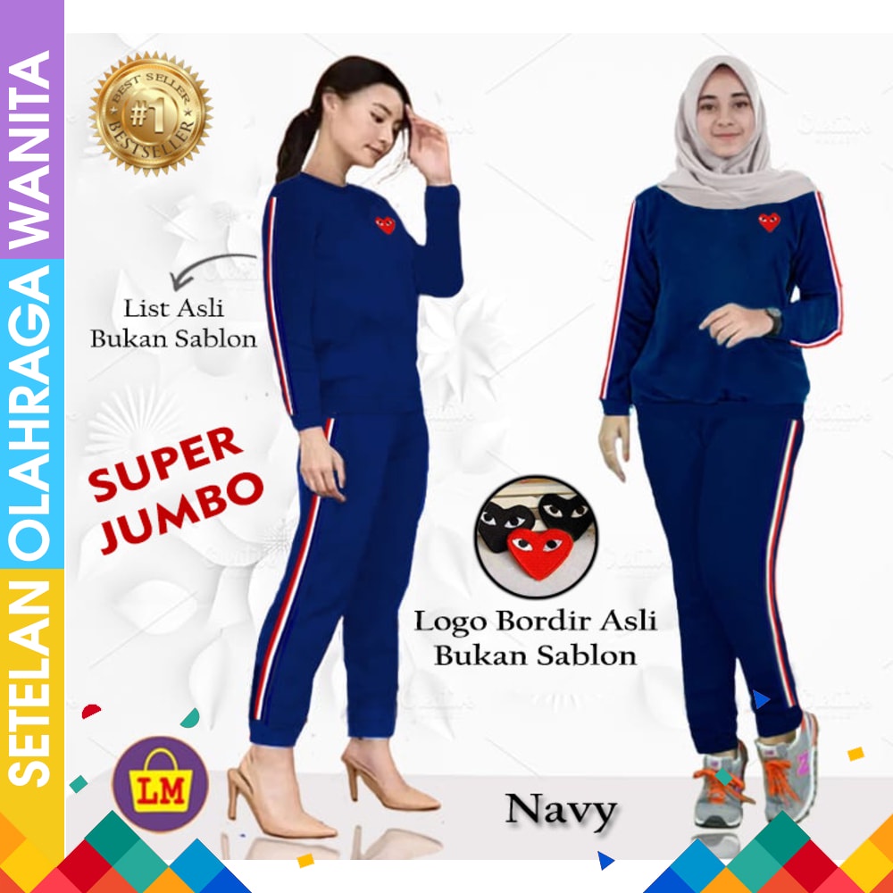 Setelan Olahraga Wanita Baju Olahraga Wanita Muslim Setelan Senam Sepeda Gowes Wanita PEACH ABU St