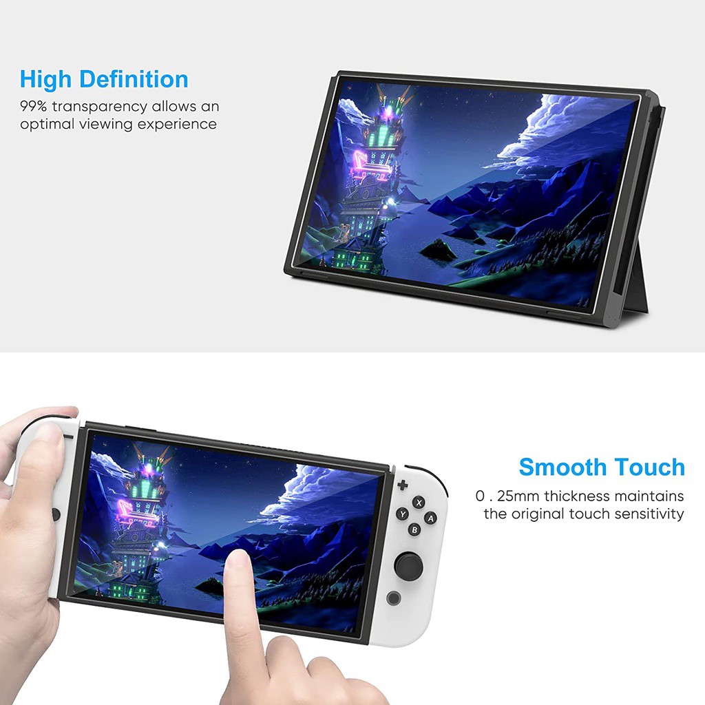 Pelindung Layar 3 Pcs Of Tempered Glass Jari untuk Nintendo Switch OLED