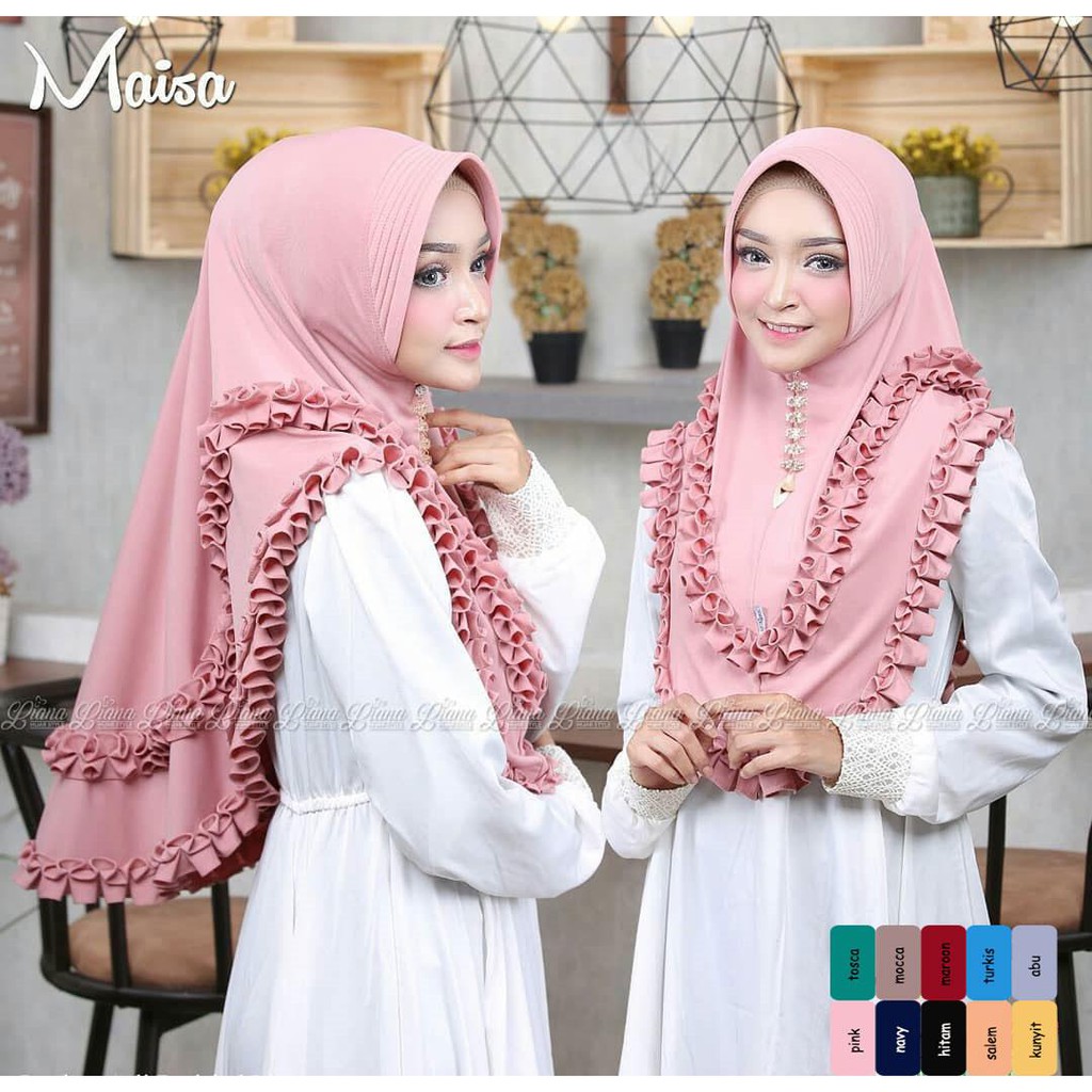Khimar Rempel Maisa Khimar Serut / Jilbab / Jilbab Motif / Hijab Instan