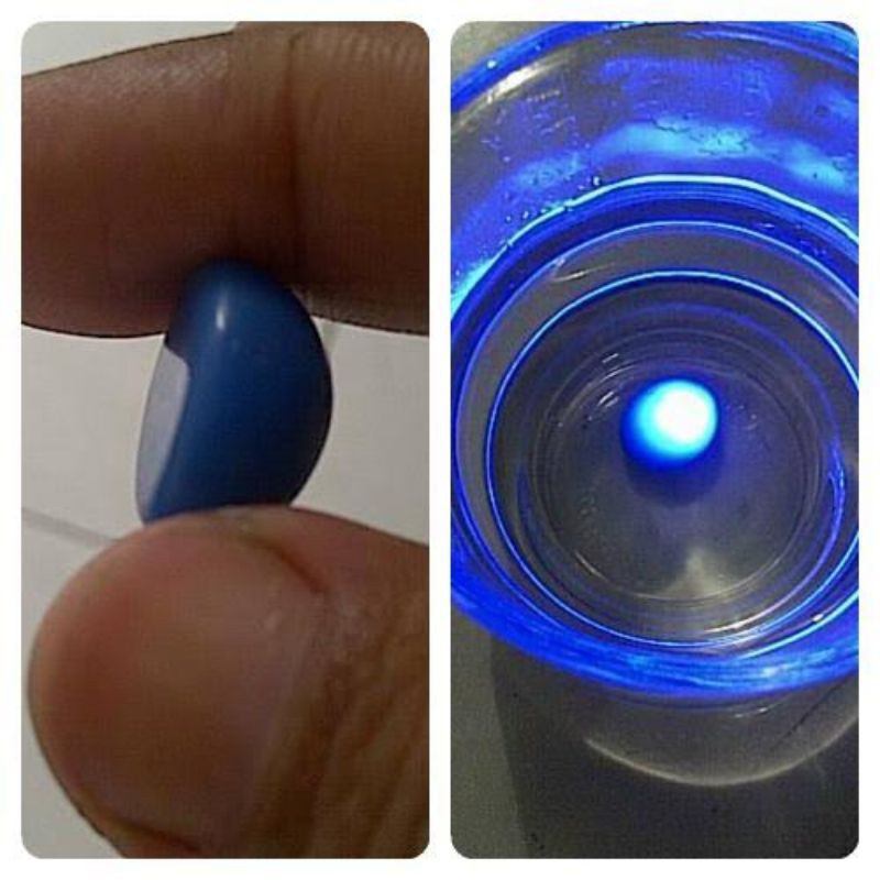 CINCIN BLUE SAFIR MENYALA DALAM AIR RING SILVER ELEGAN