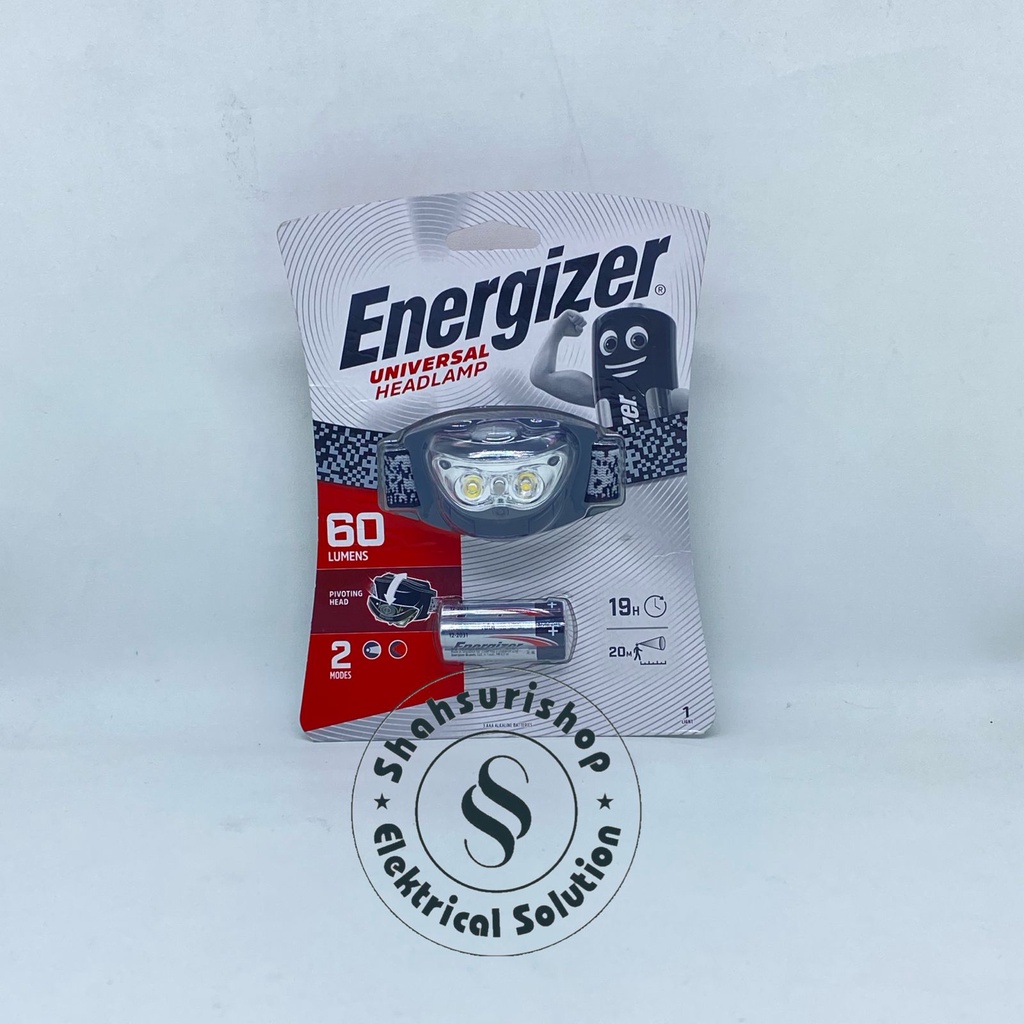 HEADLAMP ENERGIZER 3 LED HEADLIGHT FREE BATERAI AAA KEMASAN MERAH PUTIH