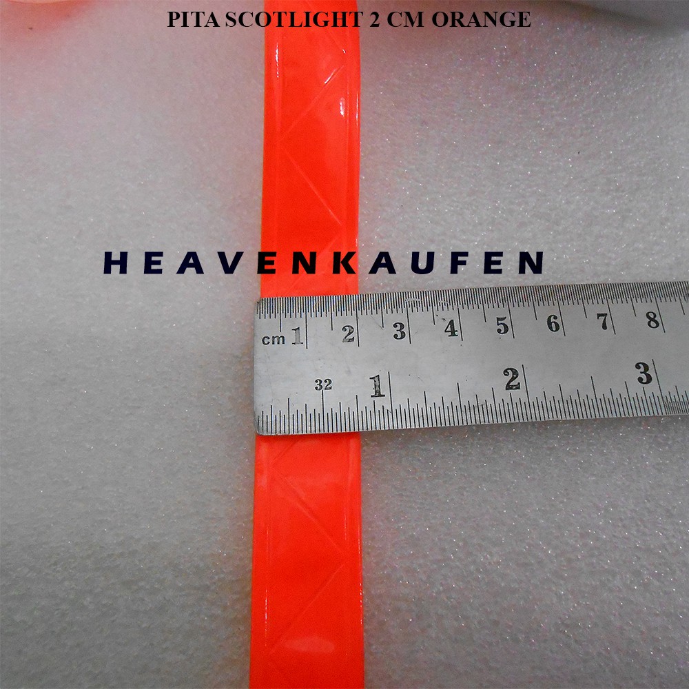 Pita Skotlet Lebar 2 cm PVC Meteran orange oren Jaket plastik baju rompi safety Scotlite Scotlight R