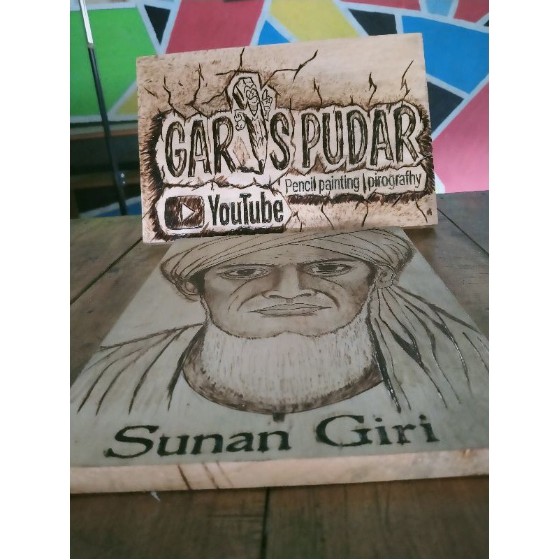 lukisan Bakar Pyrography, lukisan sunan giri, Lukisan Walisongo