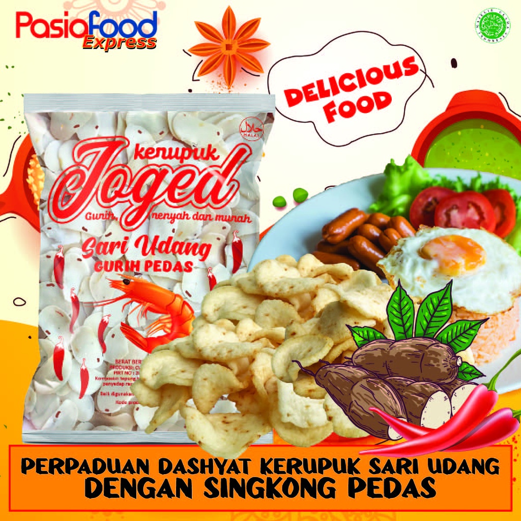 

Pasiafood Kerupuk Joged Perpaduan Sari Udang dan Singkong Pedas 200g