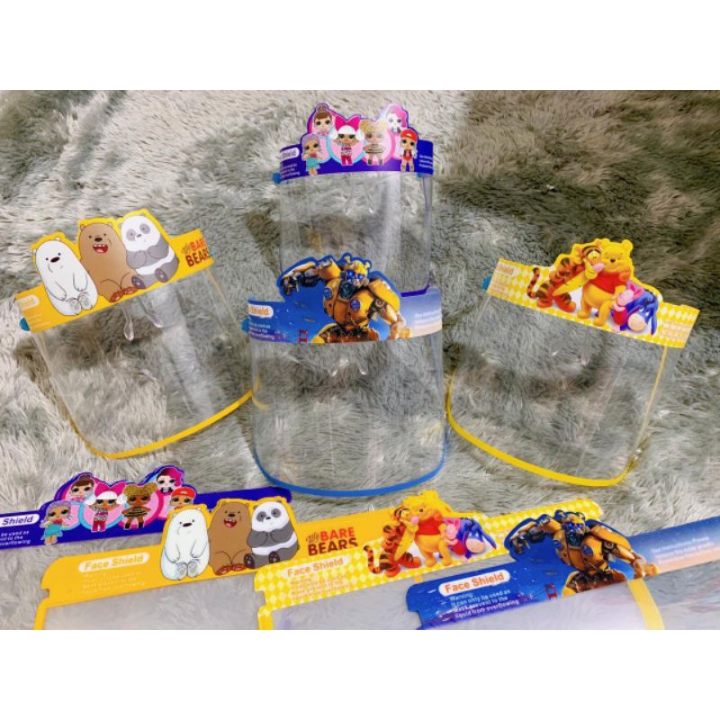 FACESHIELD KACAMATA BENING ANAK IMPORT 4 MOTIF FACE SHIELD