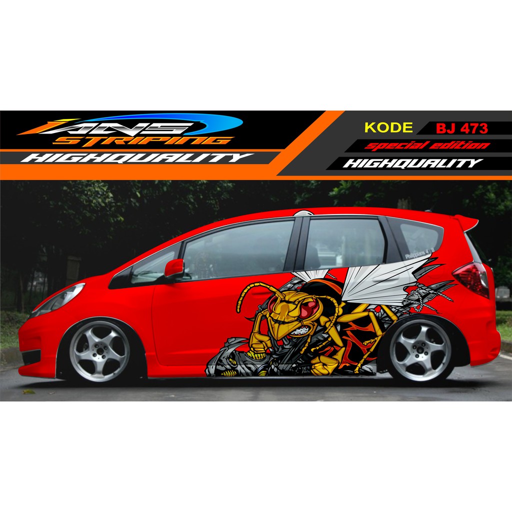 STICKER MOBIL HONDA JES JAZZ, AGYA, BRIO, SIGRA, YARIS, SWIFT / VARIASI STICKER MOBIL / STIKER MOBIL