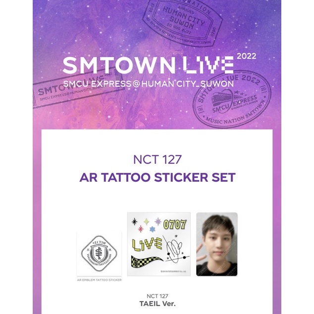 NCT 127 SMTOWN LIVE SMCU MERCHANDISE AR TATTO STICKER