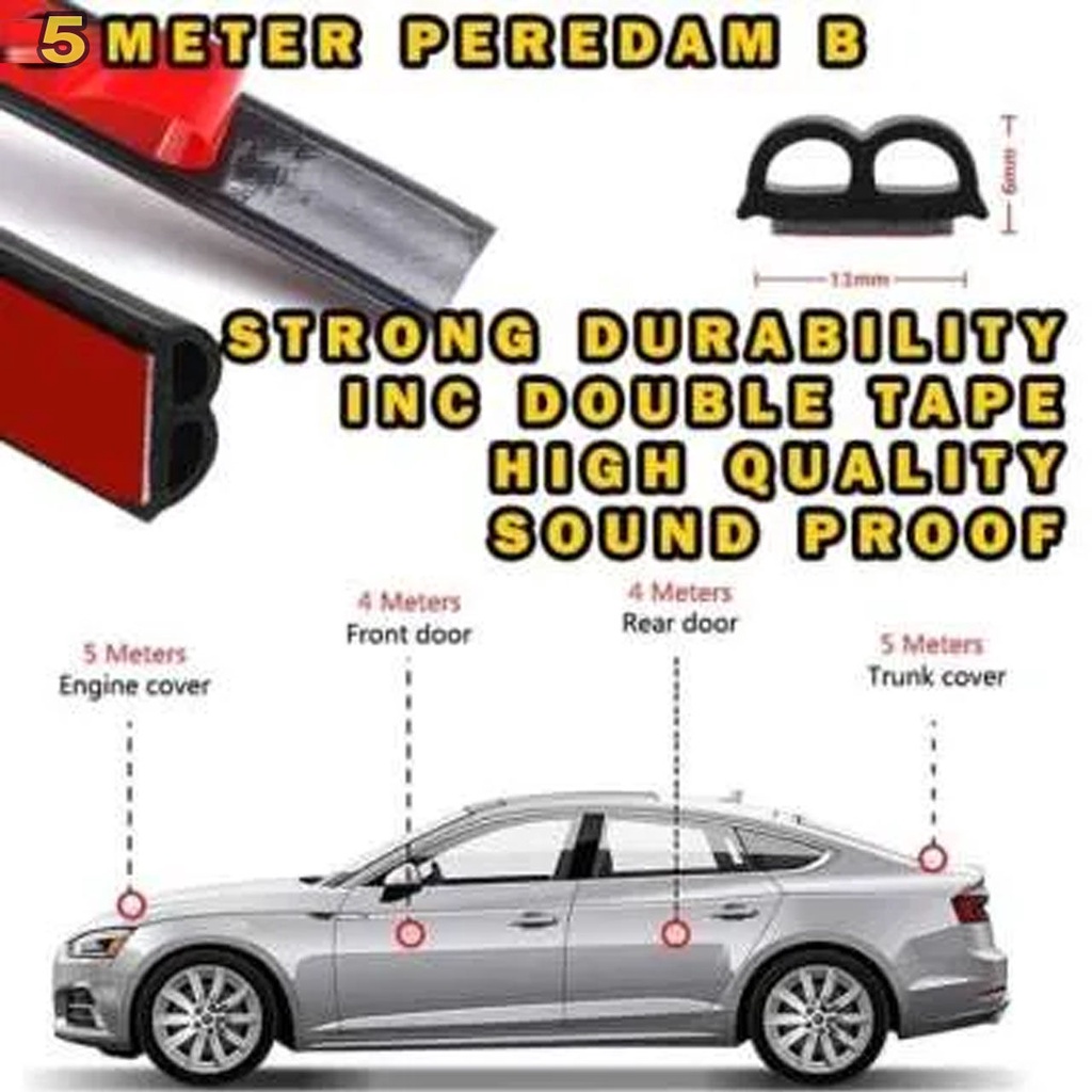 Karet Pintu Mobil  Model B untuk Peredam Suara - Karet Peredam Pintu Mesin Mobil Universal Model B