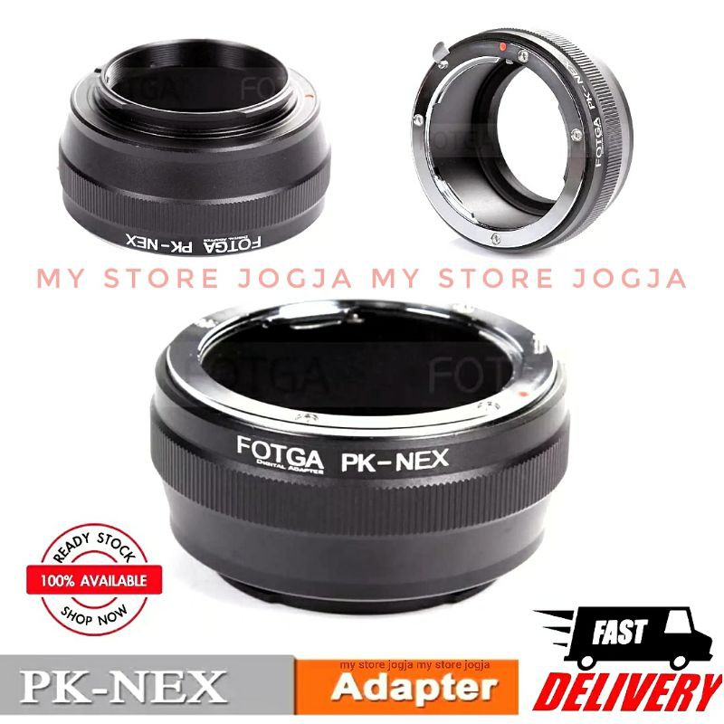 FOTGA Adapter Ring Lensa Pentax PK to Body Camera NEX Sony E Mount A7 A7R A7S A7 Mark 1 II III IV A7