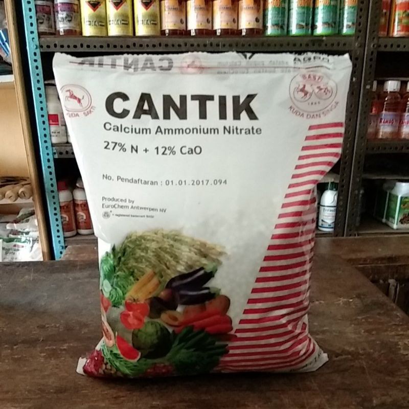 Pupuk NPK Cantik (Calcium Ammonium Nitrat) Cap Kuda Sakti 1 Kg