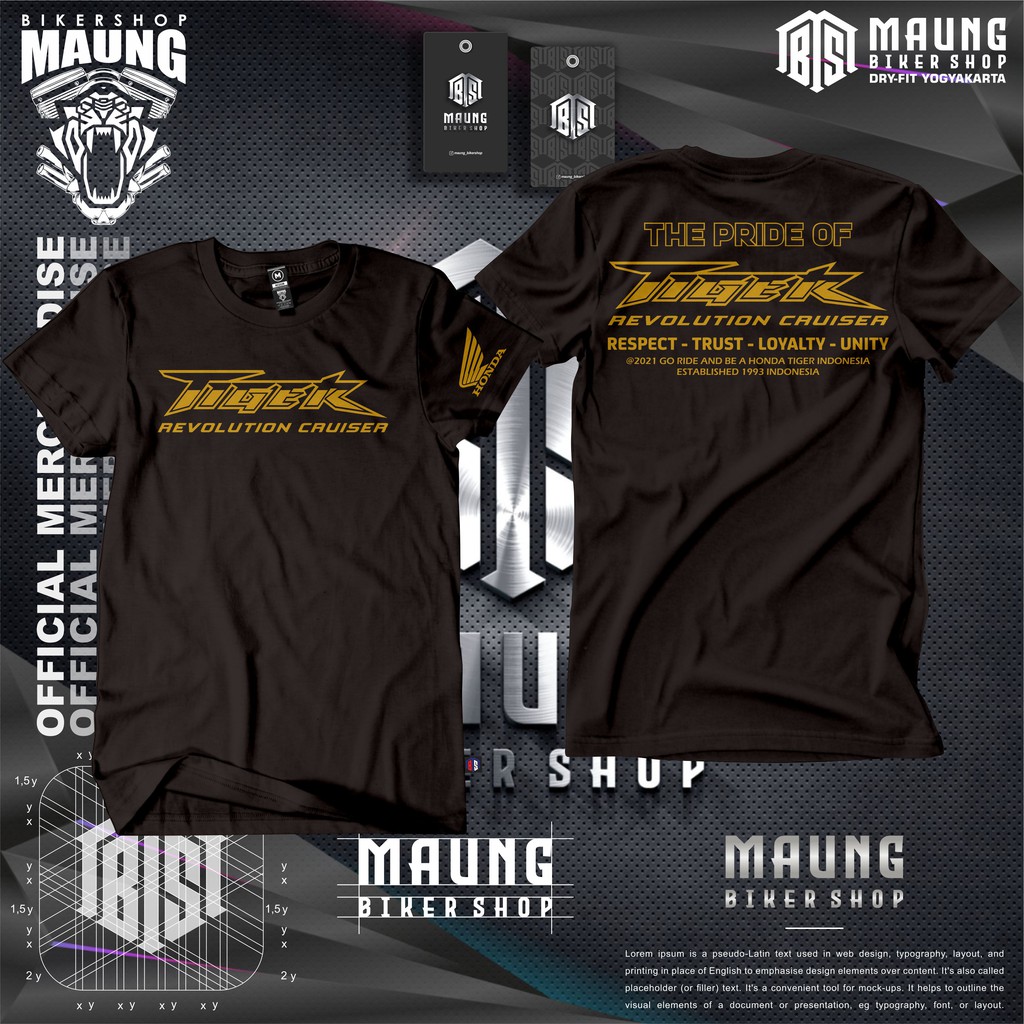 KAOS HONDA TIGER REVO SUPER CRUISER / HONDA TIGER 2000 / TSHIRT TIGER REVO BLACK