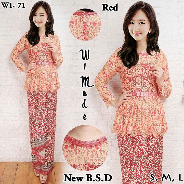 Stelan Kebaya Modern Brukat BSD Red