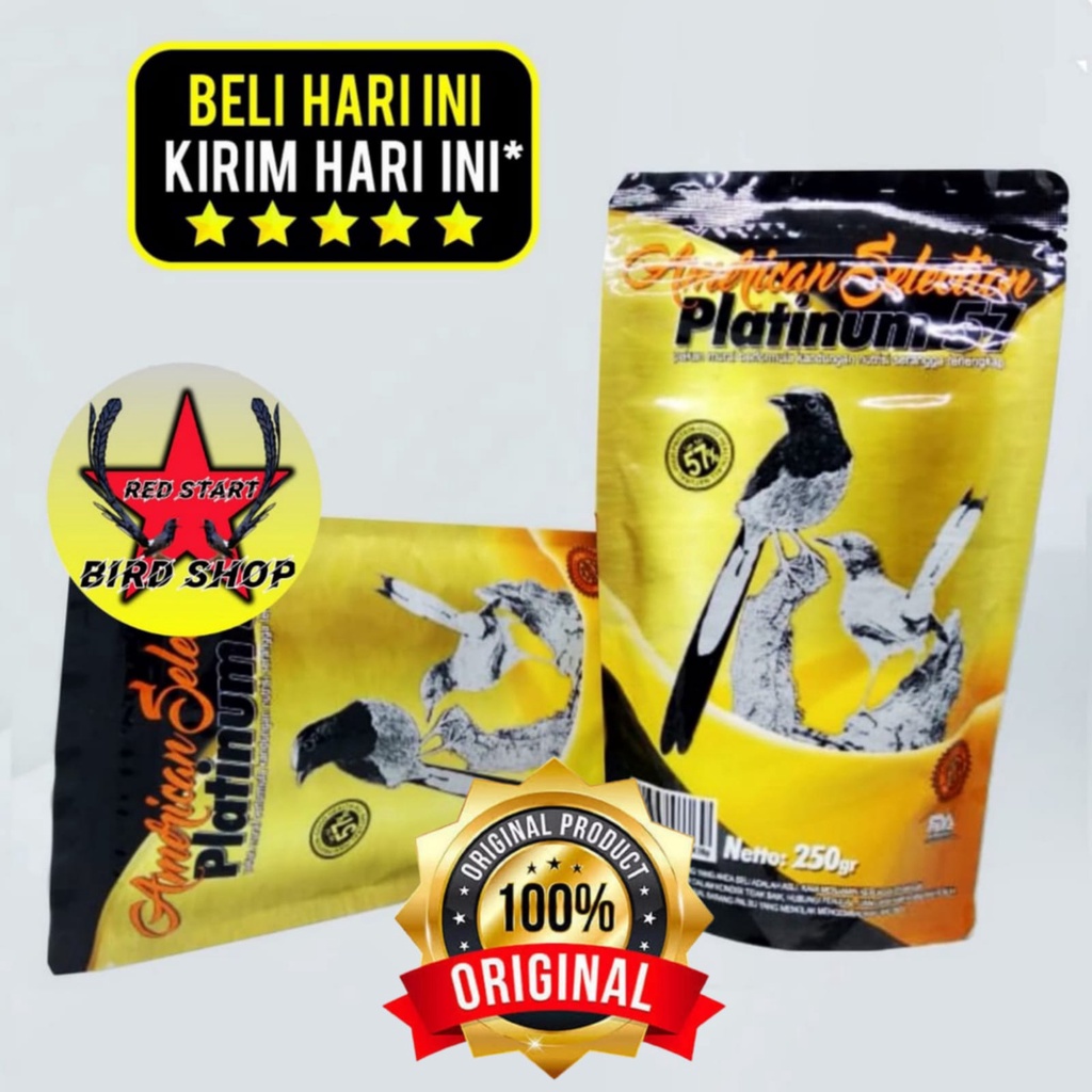 AMS PLATINUM 57 AMERICAN SELECTION 250 GRAM PAKAN BURUNG MEMPERPANJANG BULU EKOR MURAI