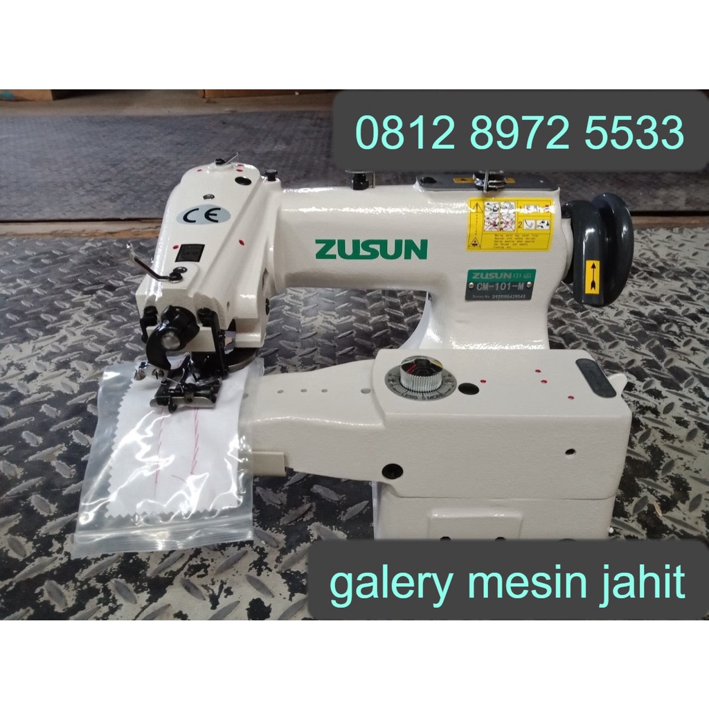 Mesin Jahit Som/Sum Lipat Celana Formal/blindhem stitch sewing merk zusun type cm101  set komplit meja kaki dinamo cervo