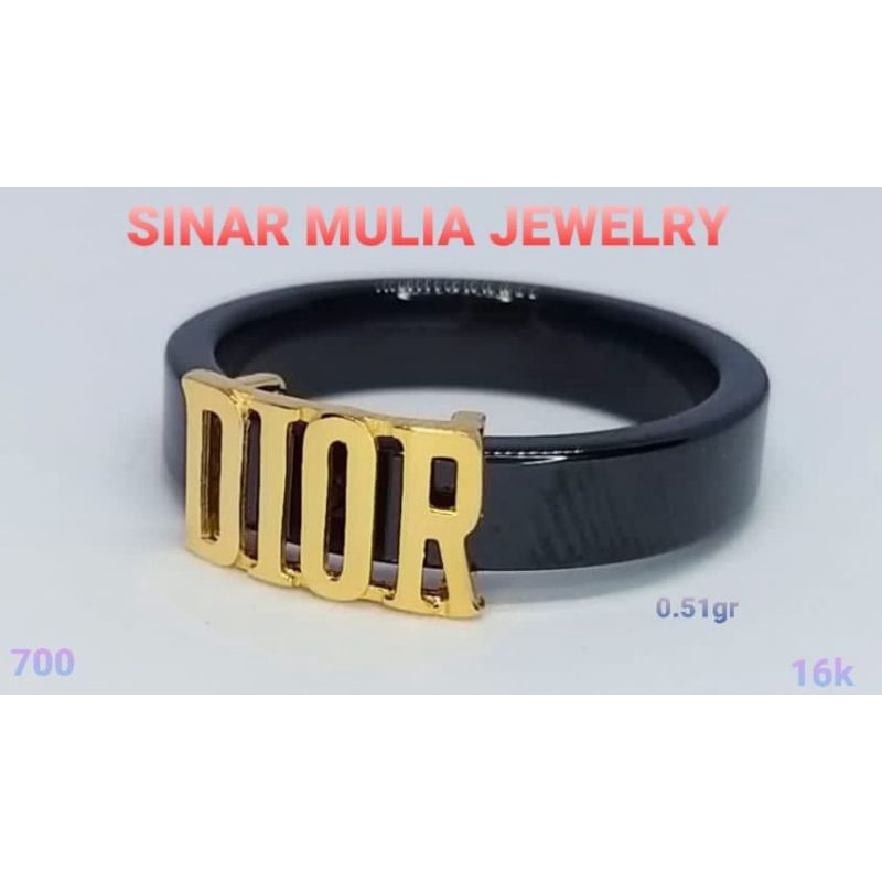CINCIN KERAMIK DIOR EMAS ASLI (HARGA SUDAH TERMASUK KERAMIK 150K)