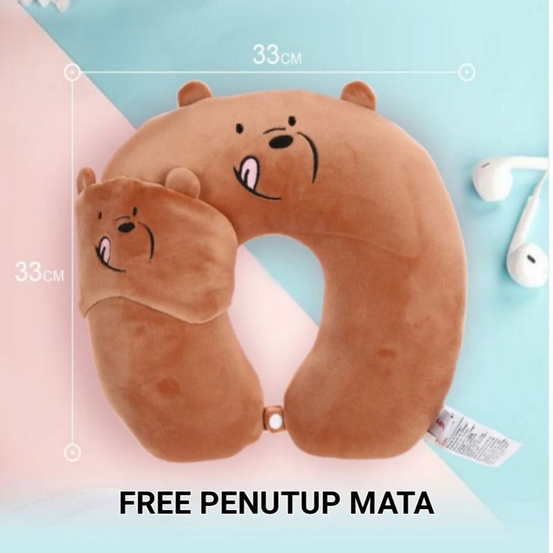 Bantal Leher Bantal Santai Travel Free Penutup Mata