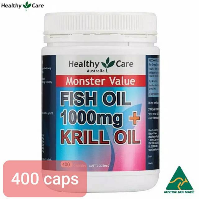Healthy care Fish oil 1000mg Krill Oil 400 caps