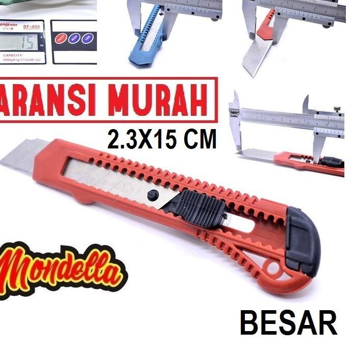 

Harga Kompetitif.. Cutter jumbo Besar Kater Panjang 15 X 2.2 Cm Bukan Kecil Silet Tajam Susah Patah