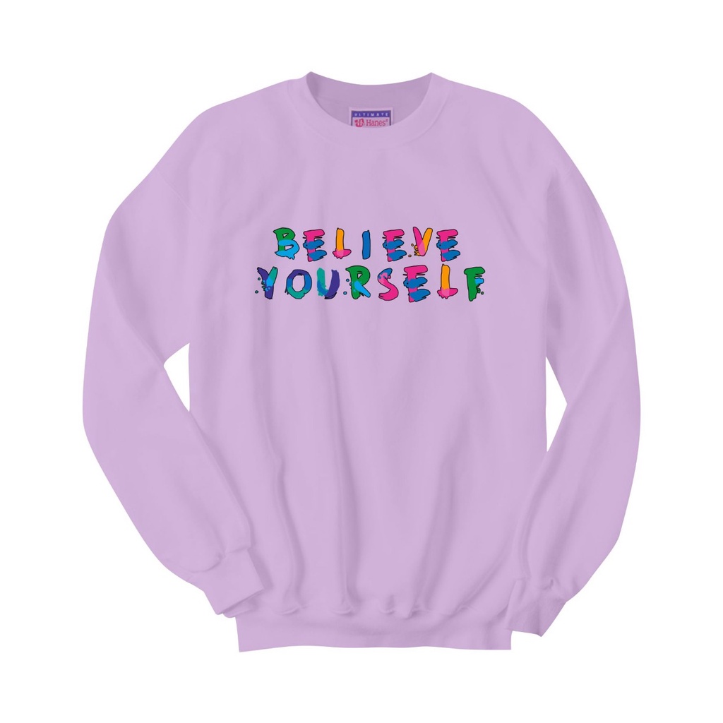 SWEATER CREWNECK BELIEVE YOURSELF PRIA/WANITA