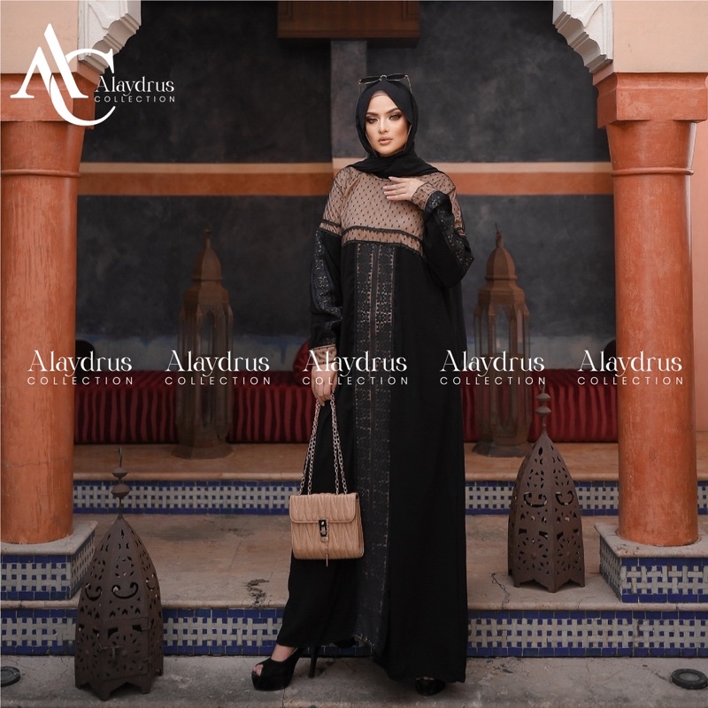 Abaya Arab Hitam Ashanty Bahan Jet Black Saudi Kwalitas Boutique