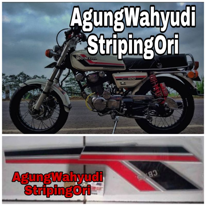 STIKER STRIPING LES BODY MOTOR HONDA CB100 CB 100 CBK5 CB K5 TAHUN 1980