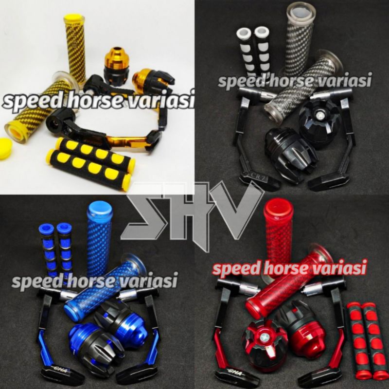 Paket ACC motor proguard robot babet+Handgrip carbon+karet handle+jalu as roda Paket 4 item universal