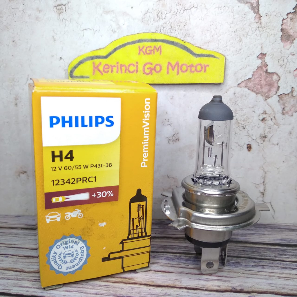 Bohlam Halogen Philips H4 12V 60/55W 12342PRC1 - Lampu H4 Headlamp