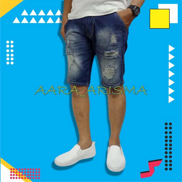 JEANS DISTRO IMPORT FASHION JINS PRIA COWO  CELANA PENDEK JEANS PRIA/CELANA PENDEK/JEANS SOBEK - COD