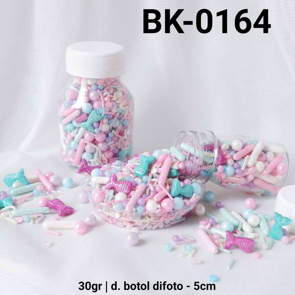 

BK-0164 YBB Sprinkles sprinkel 30 gram ekor duyung warna pastel