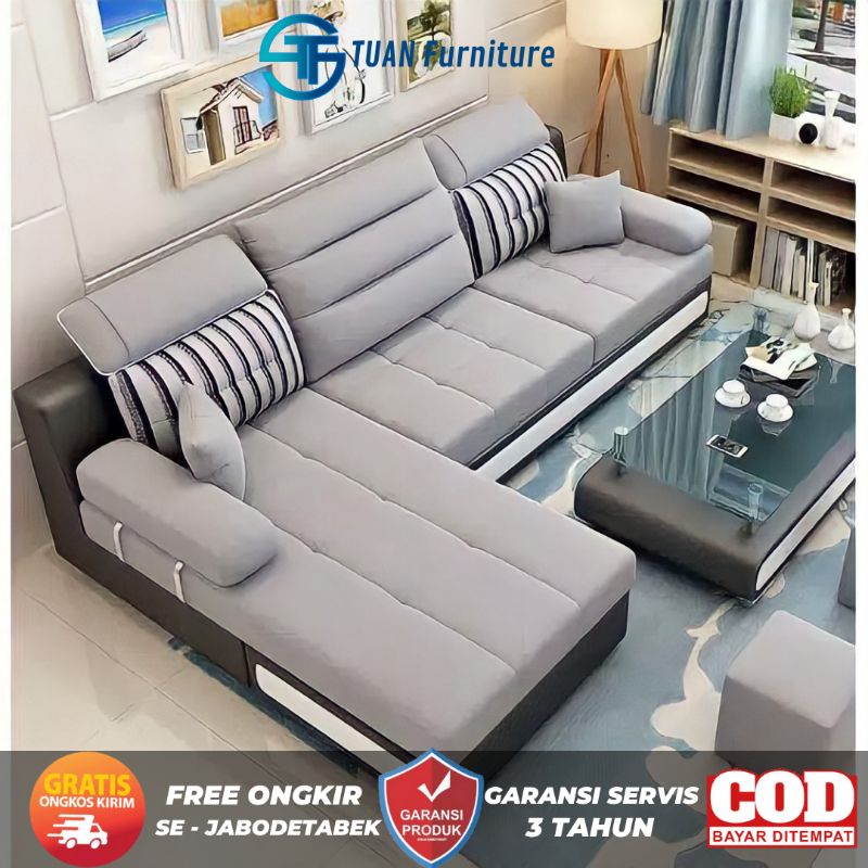 Jual Sofa L Minimalis Premium Ruang Tamu Modern Super Mewah Berkualitas ...