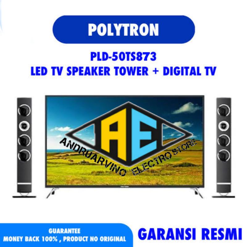 POLYTRON LED 50 INCH PLD 50TS873 FULL HD DIGITAL TV PLD50TS873 FREE SPEAKER TOWER