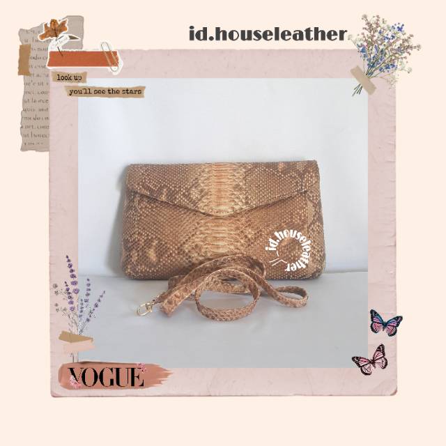 Clutch kulit ular | tas tangan kulit ular