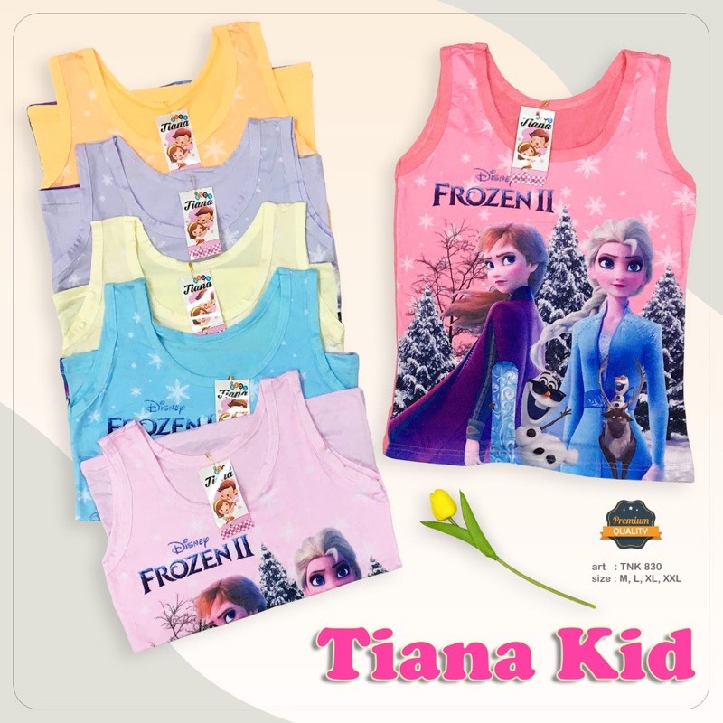 Tank Top Anak Perempuan Frozen 2-10 Th Bahan Katun Adem / Atasan Kaos Singlet Anak Cewek Frozen XXL