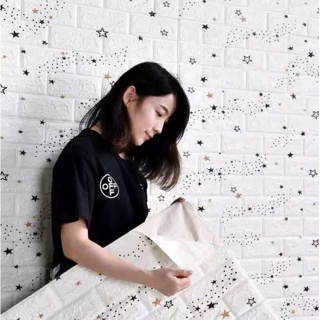 Wallpaper Dinding Foam 3D Motif Unik Waterproof walpaper dinding Ukuran 70x39 CM U96 / U138 / U139