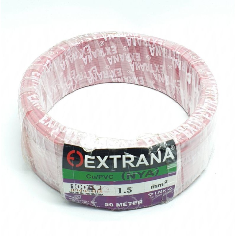 Extrana NYA 1,5MM 50 Meter Full SNI FULL LMK Kabel Listrik Nya 1x1,5mm² 50M Tunggal Engkel EXTRANA