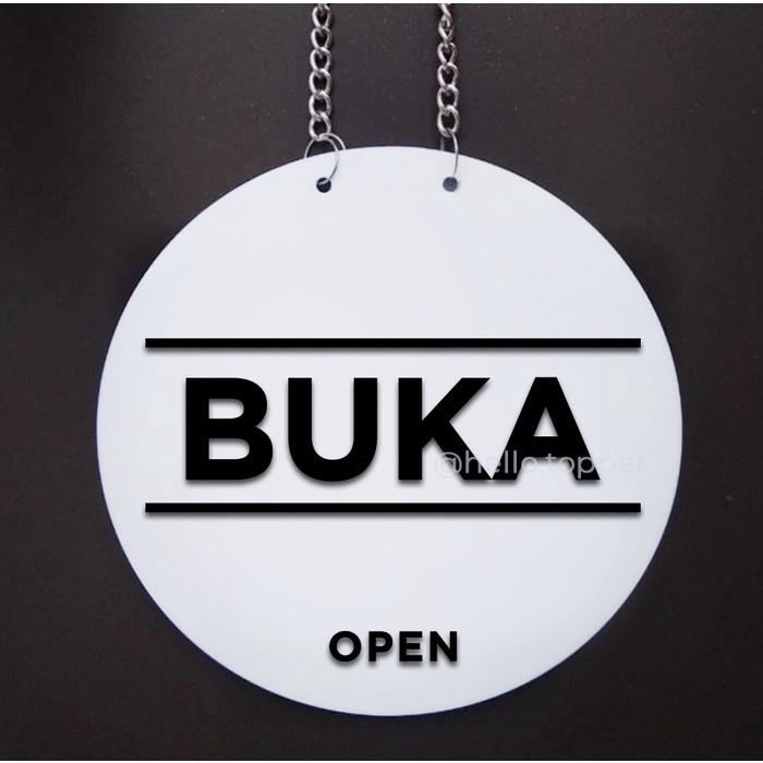 

Sign Board Akrilik Classic | Open Closed Timbul | Papan Buka Tutup - Putih Keren