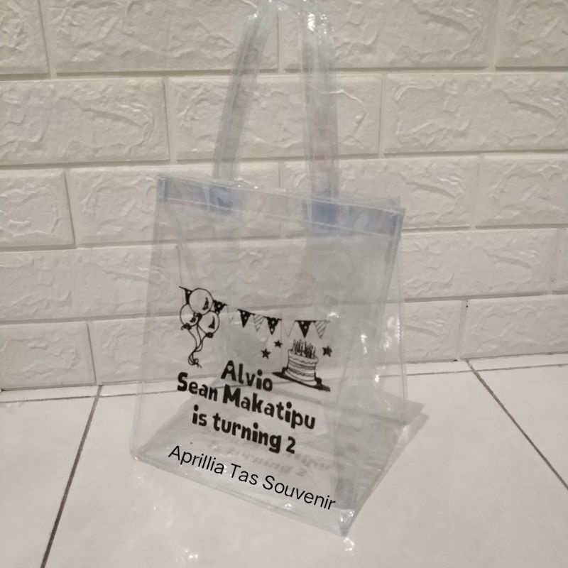 Tas Souvenir mika transparan tebal, cocok untuk acara ulang tahun, wisuda, haul, produk toko