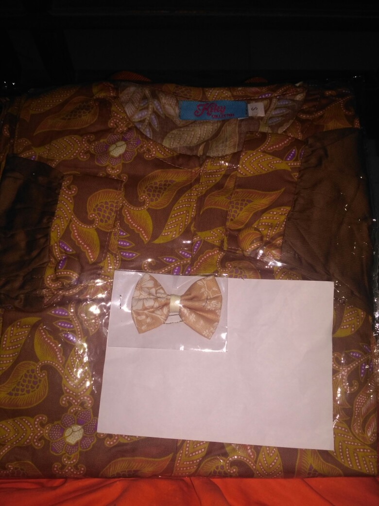 Gamis Katun Jepang Ory Batik Motif Kombinasi Polos Model Fahira Batika