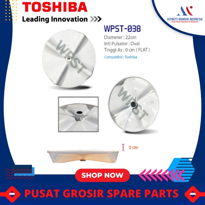 pulsator mesin cuci toshiba 22cm as gigi oval