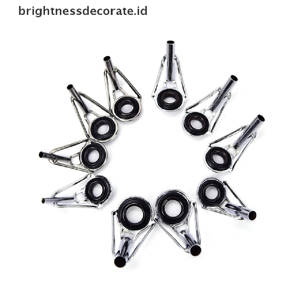 (Birth) 80pcs Ring Guide Joran Pancing 10 Ukuran Bahan Baja Warna Hitam