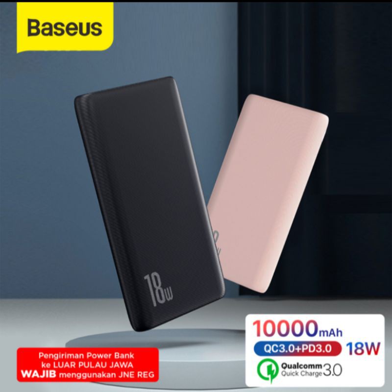 CHARGER / POWER BANK / BASEUS / POWER BANK 10000 MAH / QUICK CHARGE - hitam