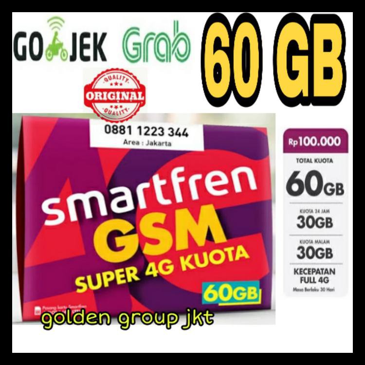 Kartu Kuota Smartfren 60Gb Full 4G (Baca Deskripsi) - Perdana Kode 1034