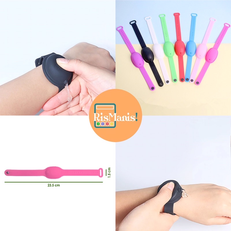 HAND SANITIZER WRISTBANDS - Gelang Portable Tempat Antiseptic Bahan Silikon Praktis Lembut Nyaman